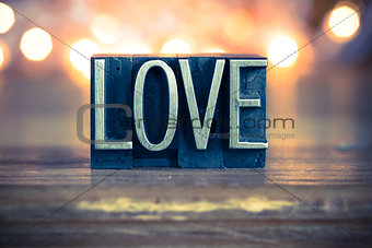 Love Concept Metal Letterpress Type