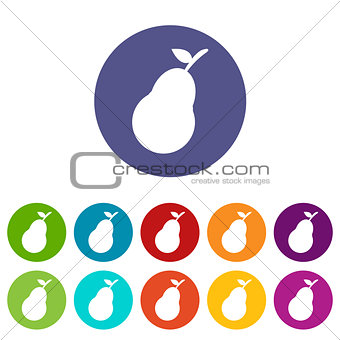 Pear web flat icon