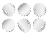 Set of paper stickers on white background.
