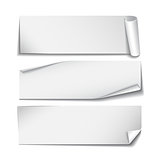 Set of rectangular paper stickers on white background.