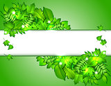 Nature background with green fresh leaves .