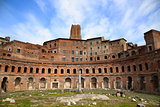 A panoramic view on Trajan's Market (Mercati Traianei) in Rome, 