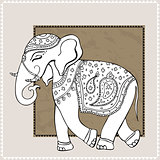 Elephant. Indian style. Decorative Vector illustration.
