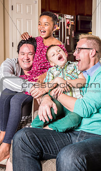 Gay Parents Tickling Their Children