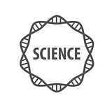 Round vector logo DNA science