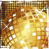 Grunge golden disco ball