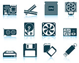 Set of computer hardware icons