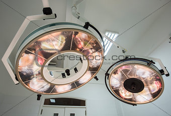 High powered lights in a hospital
