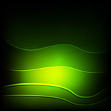 Green wave eco abstract natural background with lights and shado