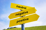 Positive, negative, neutral arrow signs 