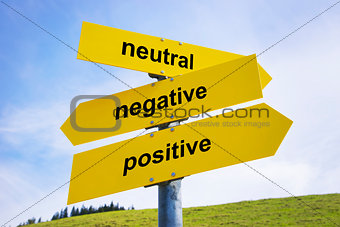 Positive, negative, neutral arrow signs 