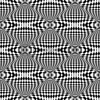 Design seamless monochrome illusion checkered pattern