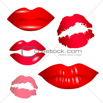 Female lips collection - vector