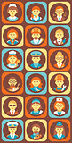 Set of Colorful Profession People Flat Style Icons
