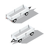 Sider trailer isometric detailed icon