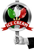 Italian Ice Cream Sign with Hand of Chef