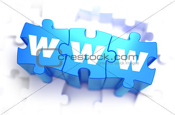 WWW - White Word on Blue Puzzles.