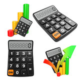 Business Concept with Calculator and Diagram.