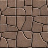 Brown Figured Paving Slabs of Different Value which Imitates Natural Stone.