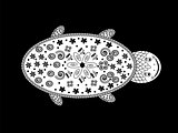 graphic black-and-white turtle ethno style