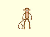 Brown monkey long tail style children