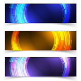 abstract blue colorful website header or banner set vector