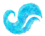 blue watercolor wave