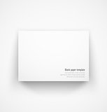 White horizontal paper template mock-up with drop shadow