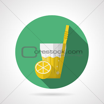 Flat color vector icon for glass of lemonade