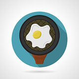 Flat color vector icon for fried egg