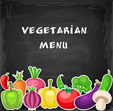 Vegetables on a chalkboard