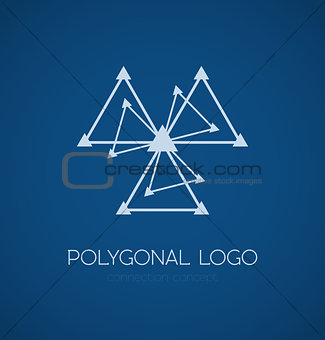 Abstract triangle connection concept icon logo