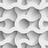 Abstract white paper waves 3d seamless background