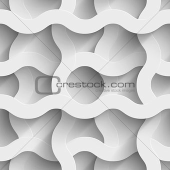 Abstract white paper waves 3d seamless background