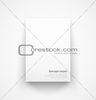 White paper template mock-up with drop shadow