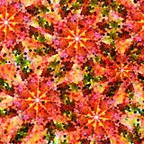 Seamless pattern with abstract bright flowers. Halftone effect. Vector, EPS 10