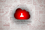 Cloud Computing concept with infographics sketch set: