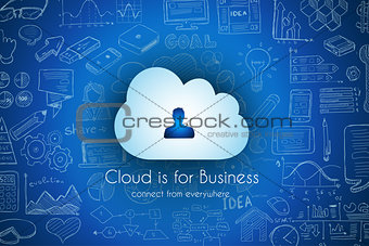 Cloud Computing concept with infographics sketch set: