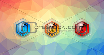 Infographic Abstract template with 4 choices glass buttons