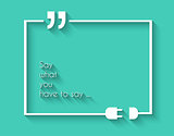 Quotation Mark Frame with Flat style and space for text. 