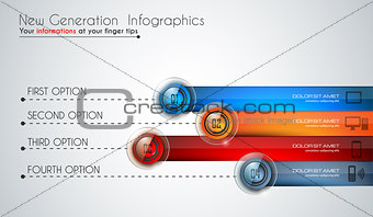 Infographics modern template to classify data and informations