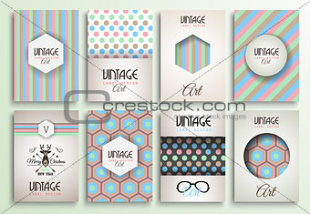 Vintage Styles brochure templates set with Labels