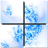 Abstract blue background with  butterfly