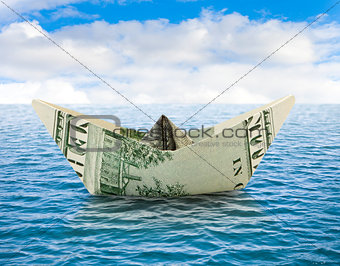Ship from money on water