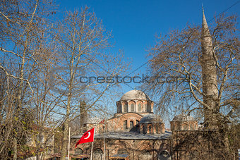 San Salvador de Cora church behind trees, Istanbul