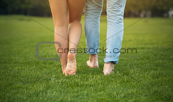 Legs of young couple