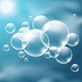 Abstract background with the bubbles. 