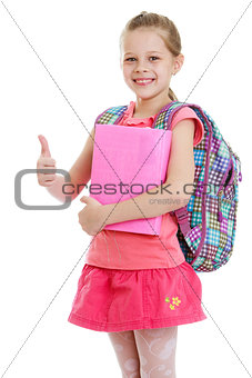 Girl schoolgirl book in hand