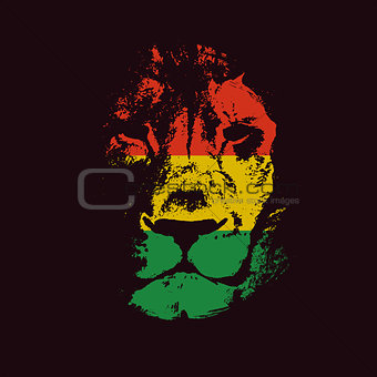Lion head. Vector background. Poster