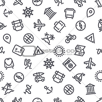 Travel and Vacation Seamless Pattern